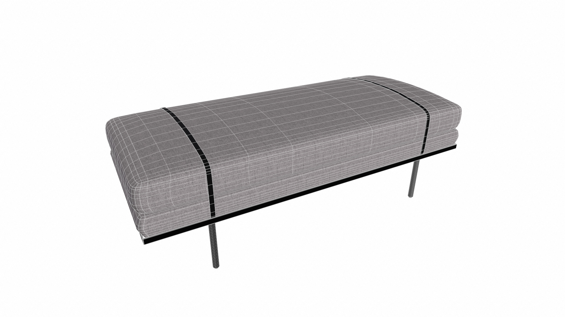 Modern Upholstered Bench 3d Model Low-poly 3D model_6