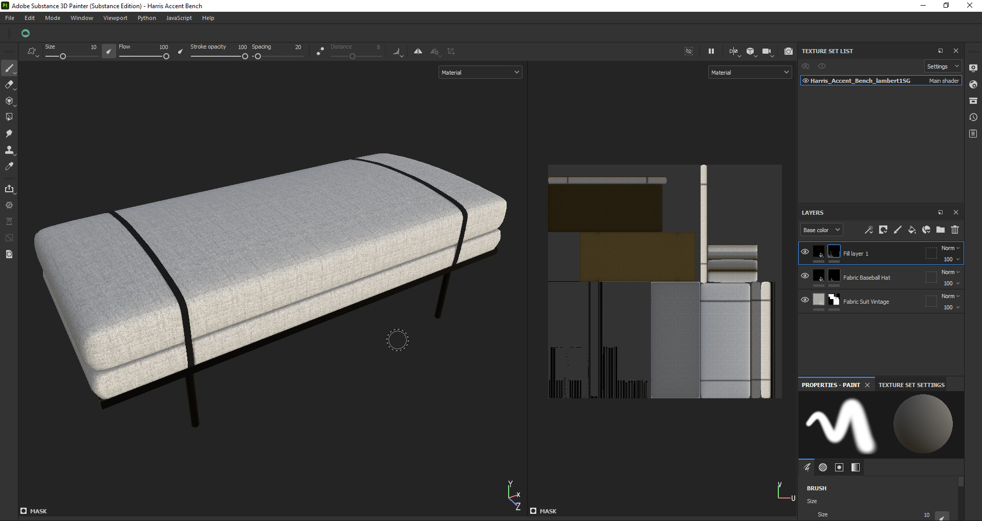 Modern Upholstered Bench 3d Model Low-poly 3D model_31