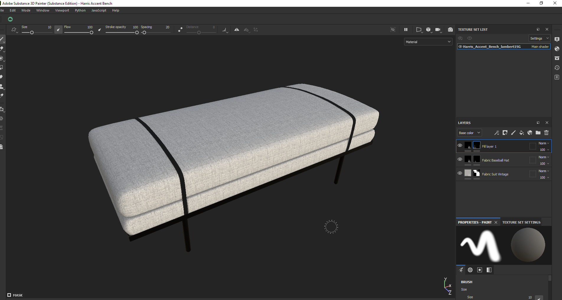 Modern Upholstered Bench 3d Model Low-poly 3D model_32
