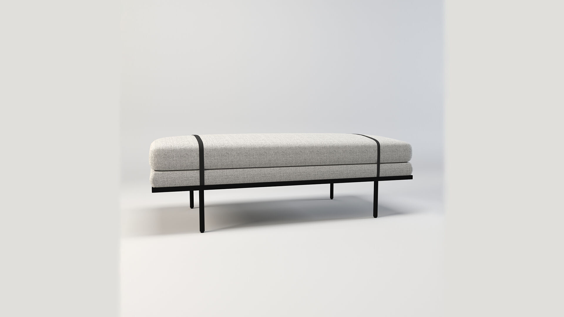 Modern Upholstered Bench 3d Model Low-poly 3D model_2