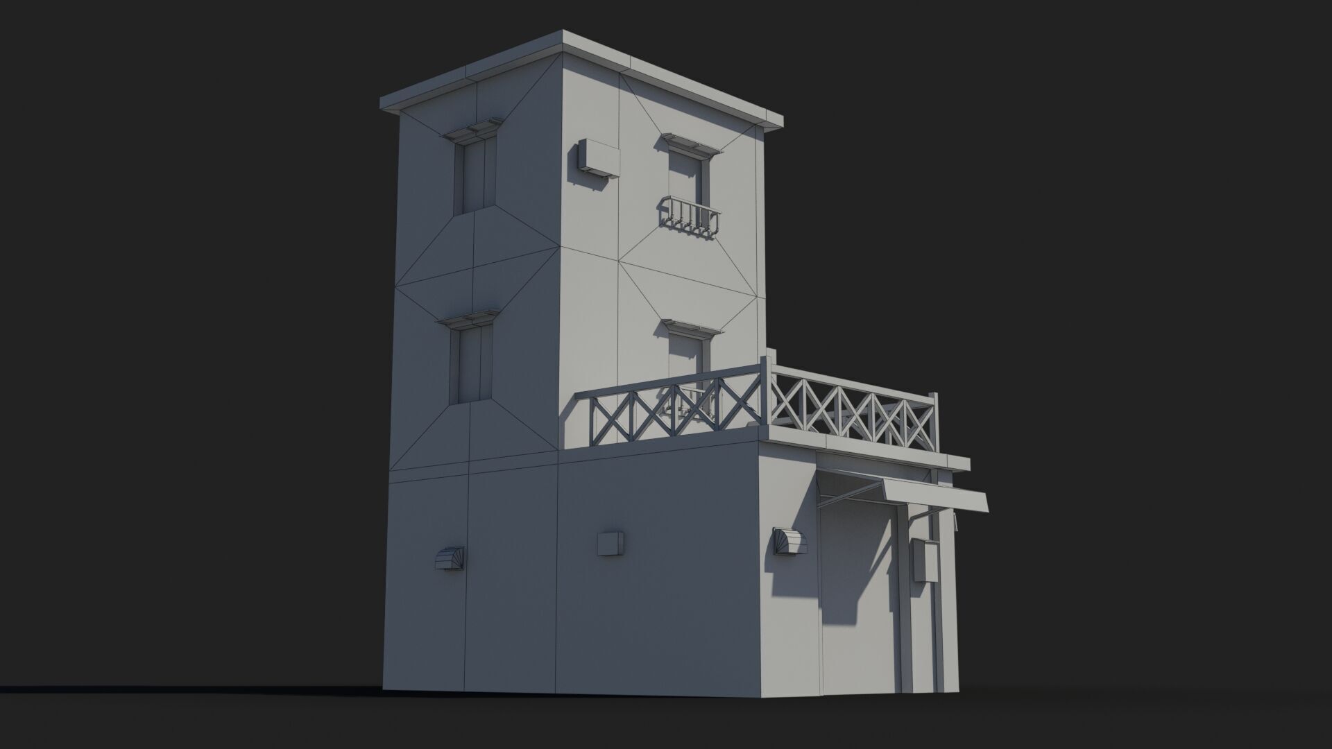 Japanese House x2 Low-poly 3D model_10