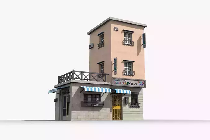 Japanese House x2 Low-poly 3D model