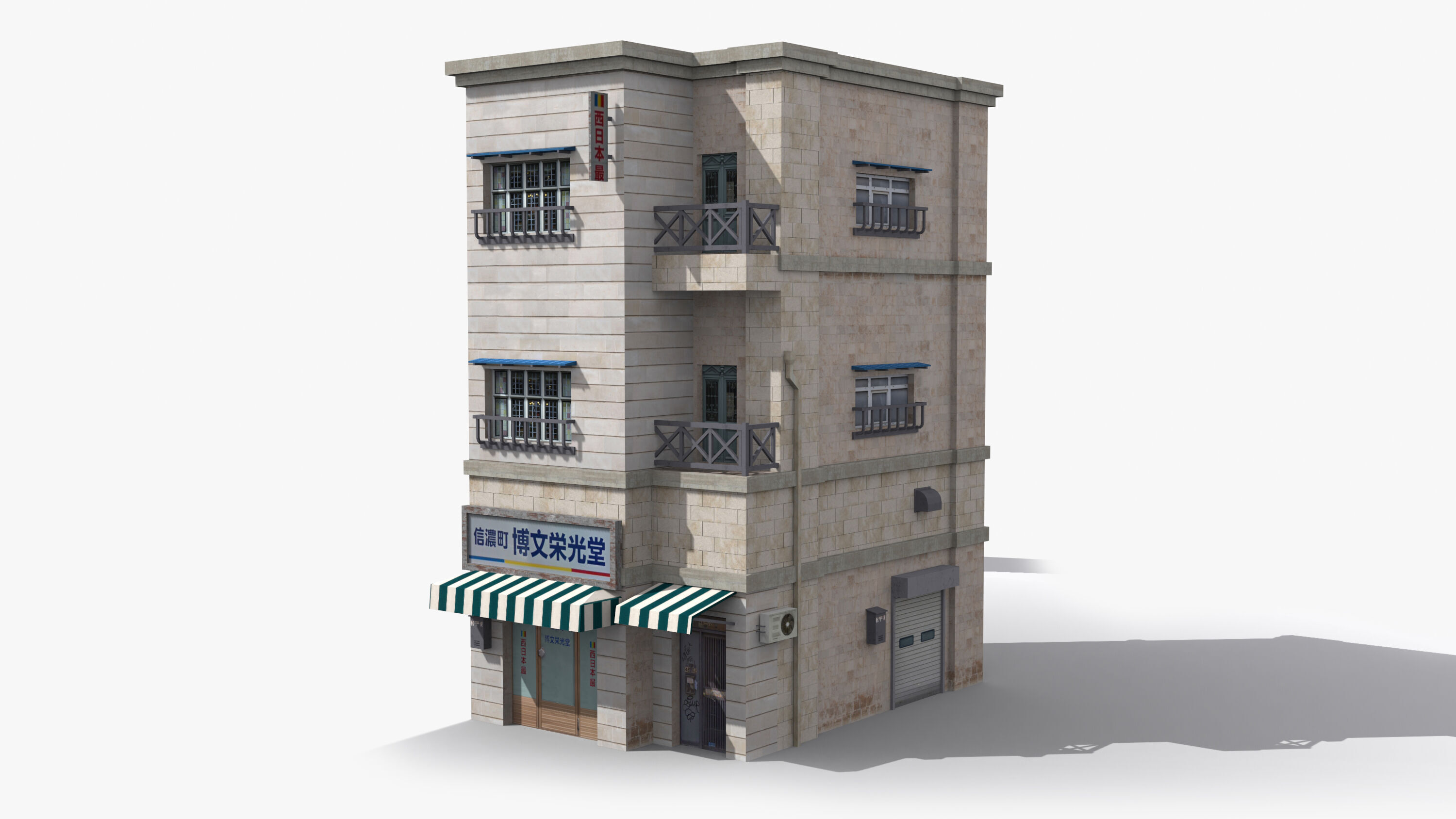 Japanese House x4 Low-poly 3D model_5