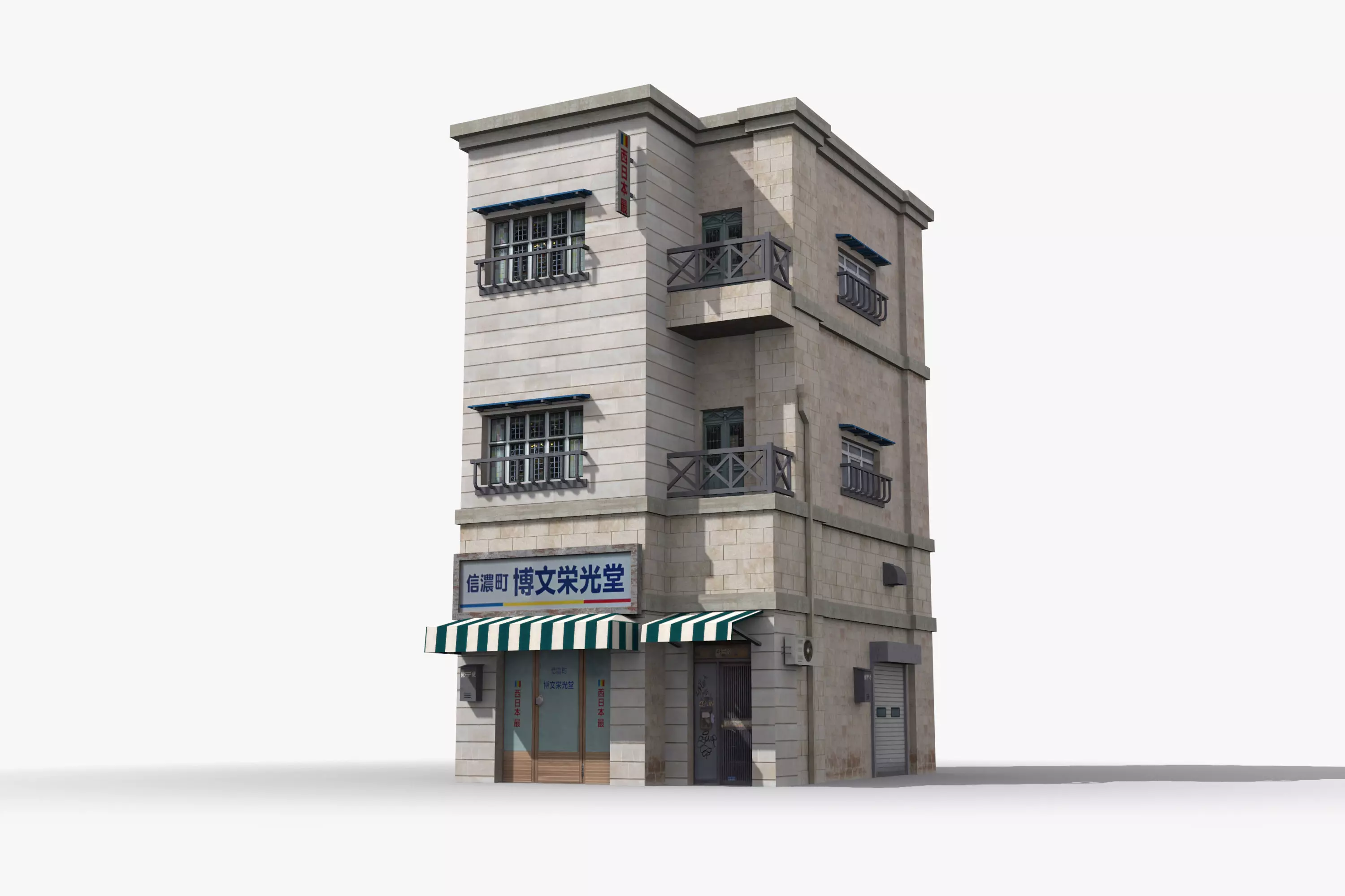 Japanese House x4 Low-poly 3D model_0