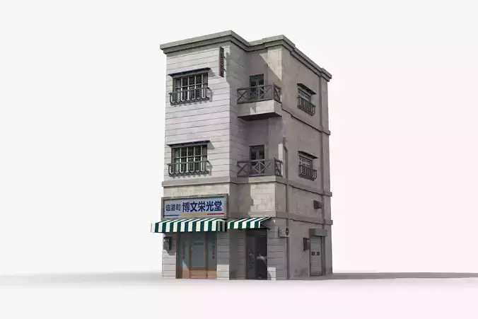 Japanese House x4 Low-poly 3D model