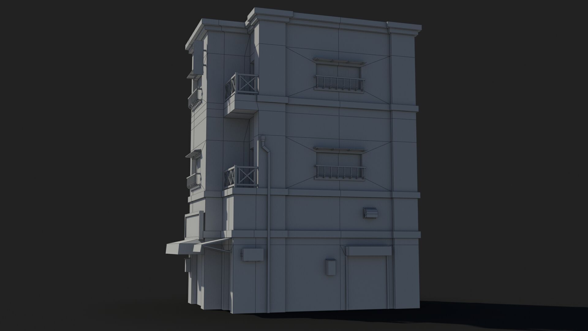 Japanese House x4 Low-poly 3D model_9