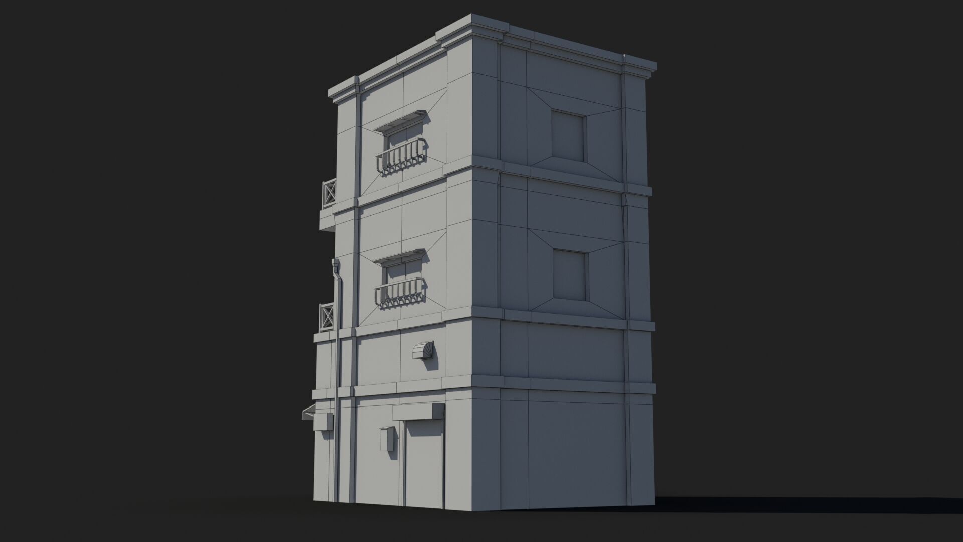 Japanese House x4 Low-poly 3D model_10