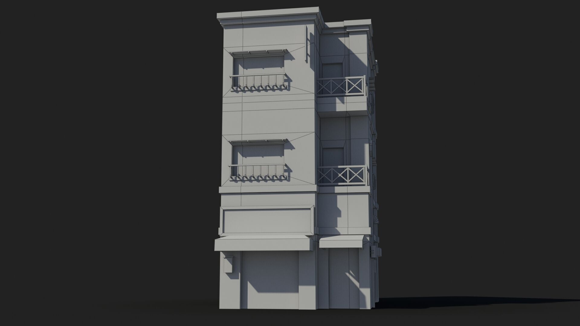 Japanese House x4 Low-poly 3D model_7