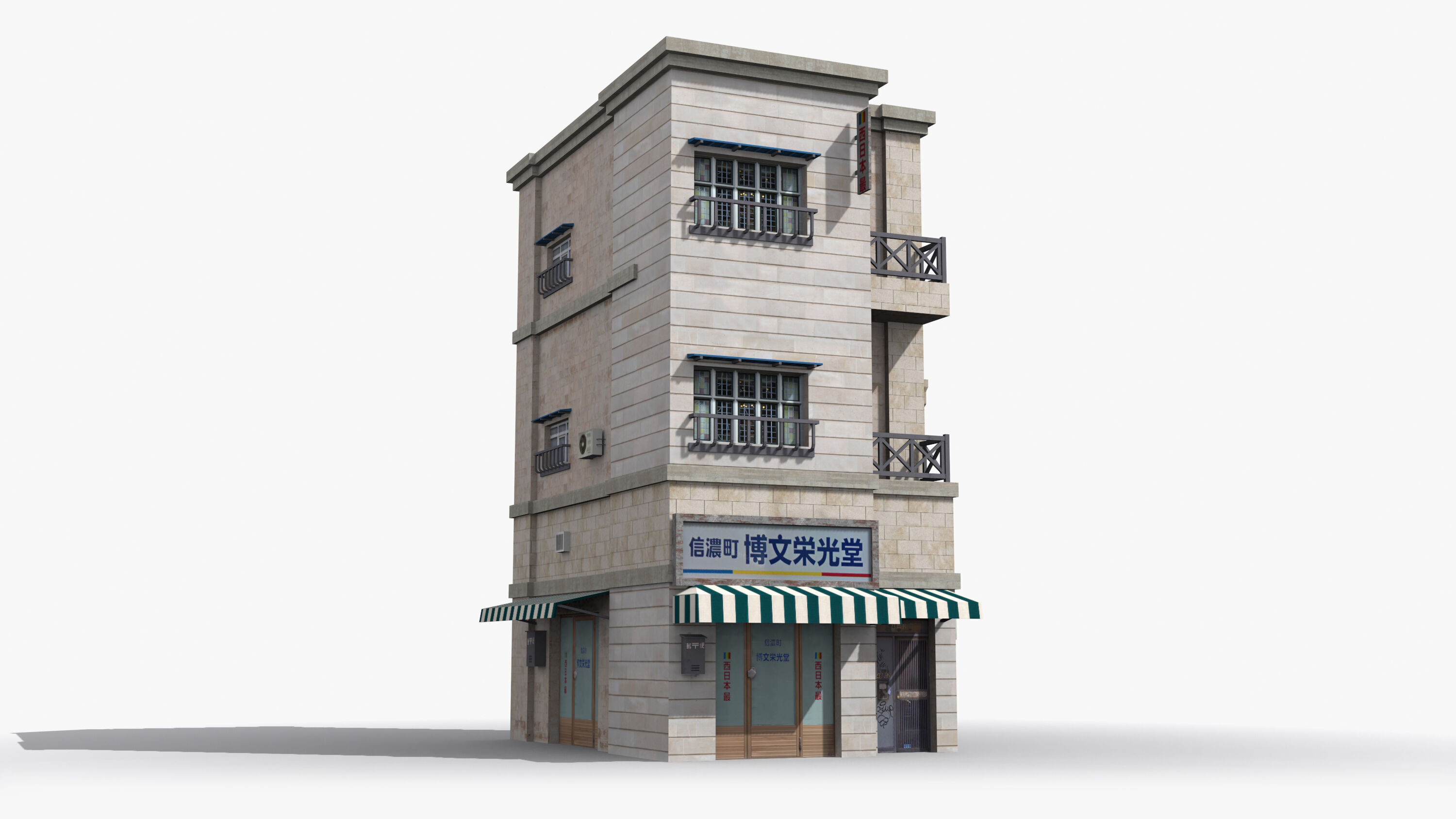 Japanese House x4 Low-poly 3D model_2