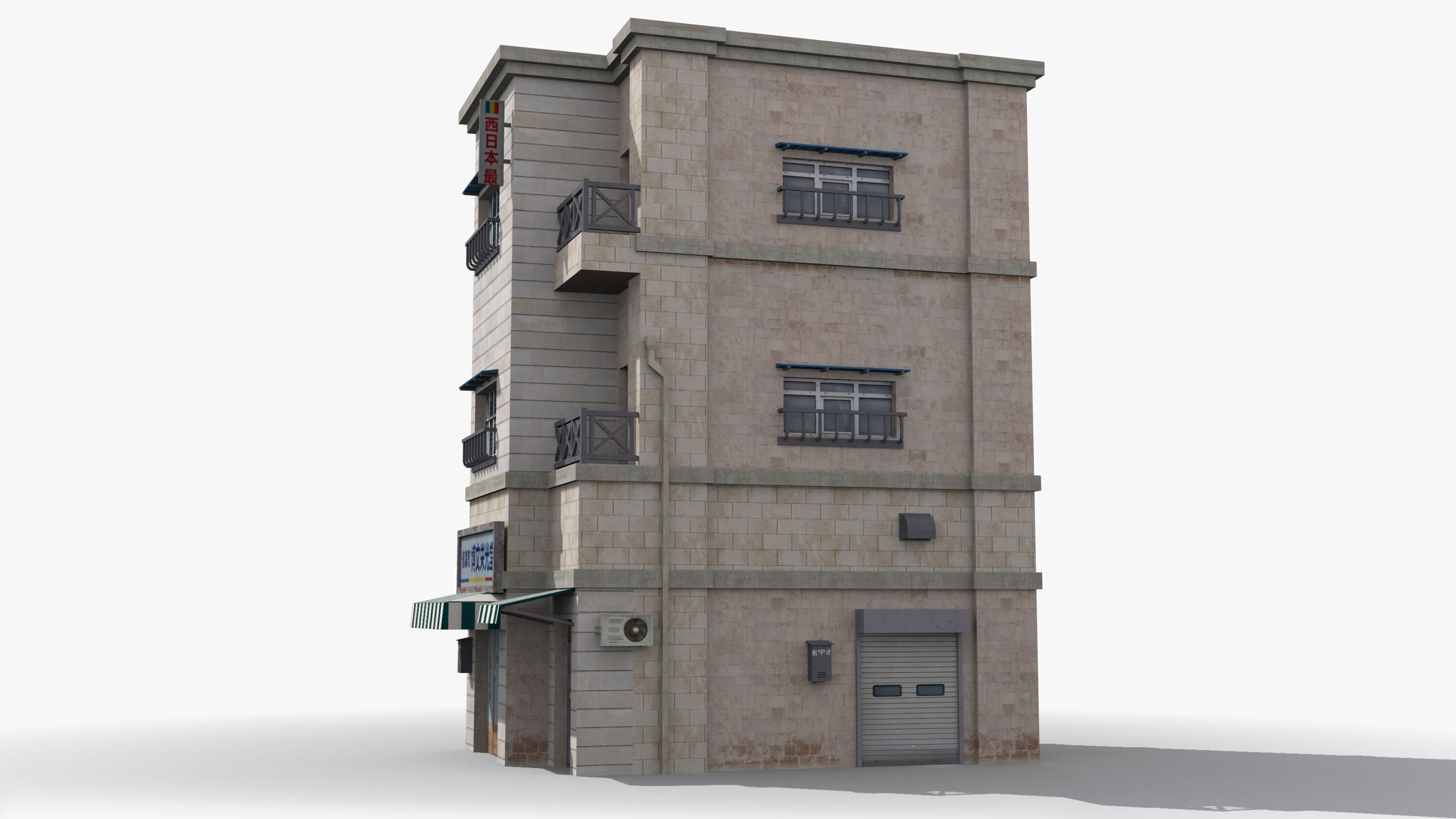 Japanese House x4 Low-poly 3D model_3