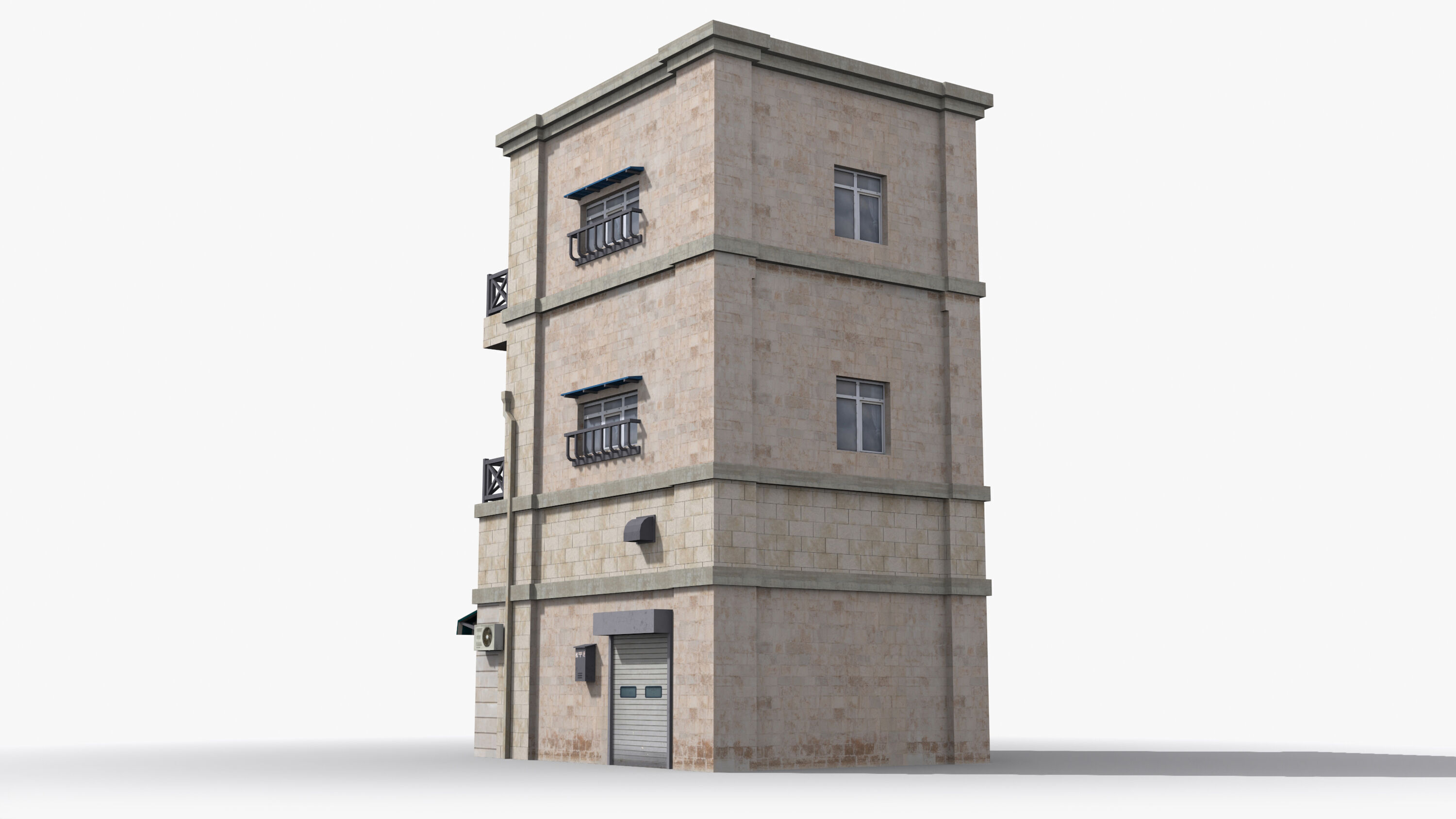 Japanese House x4 Low-poly 3D model_4