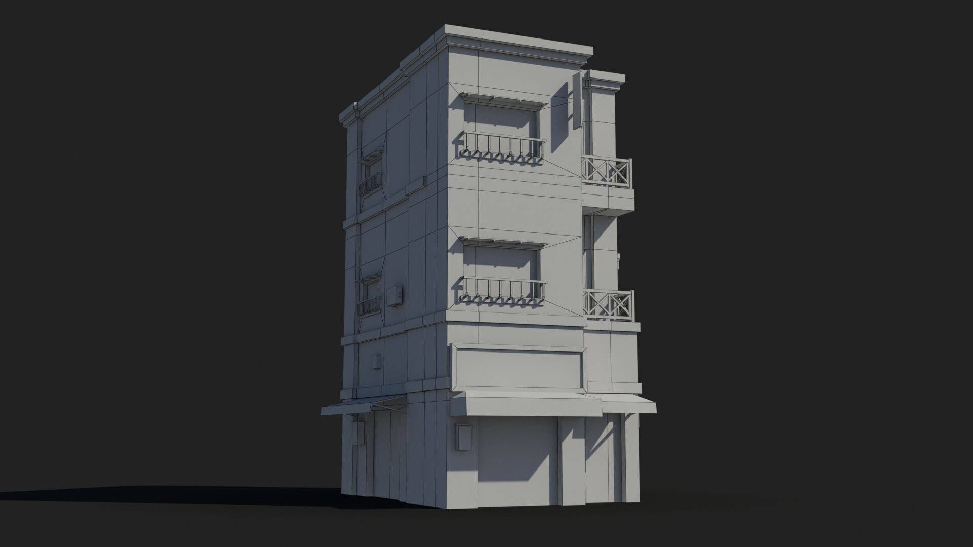Japanese House x4 Low-poly 3D model_8