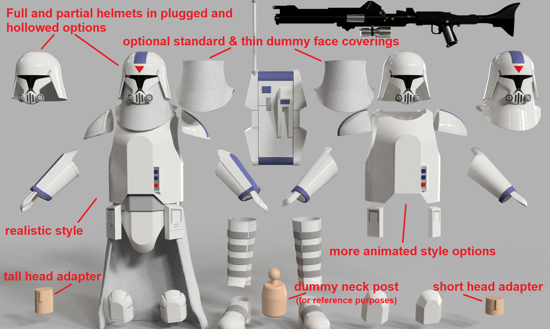 Snow Clone trooper kit for sixth scale custom action figures 3D print model_8