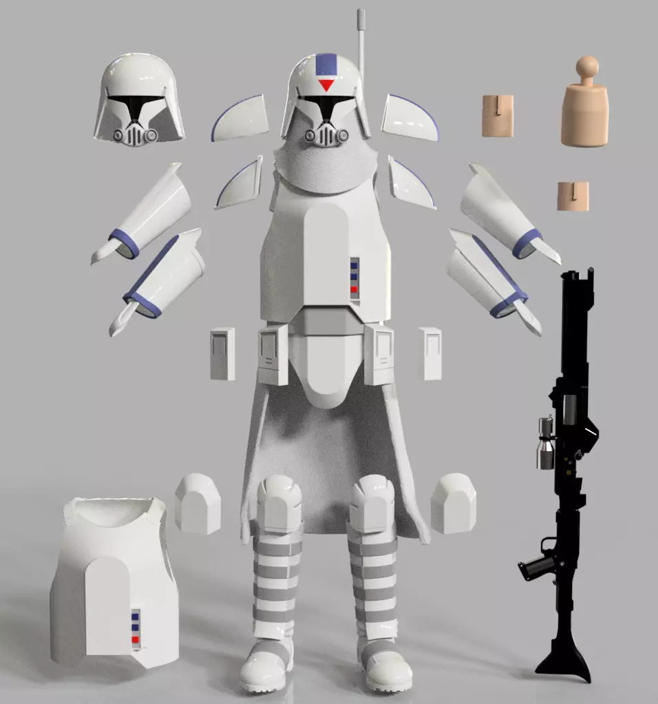 Snow Clone trooper kit for sixth scale custom action figures 3D print model_0