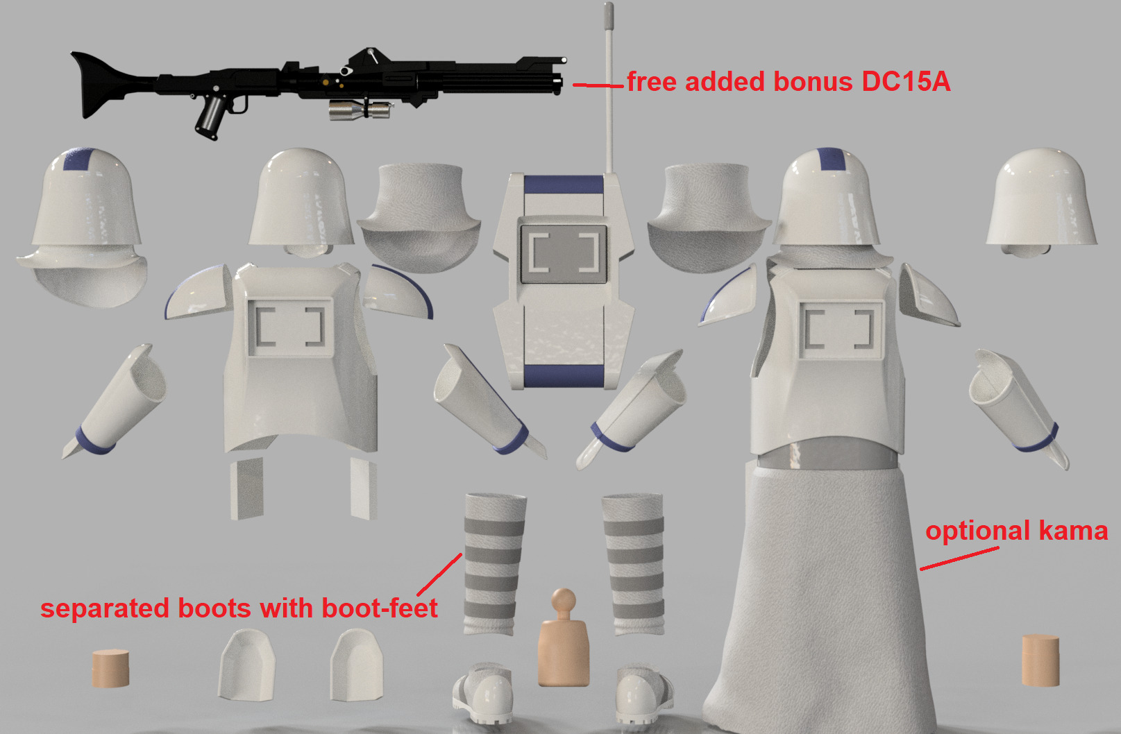 Snow Clone trooper kit for sixth scale custom action figures 3D print model_9