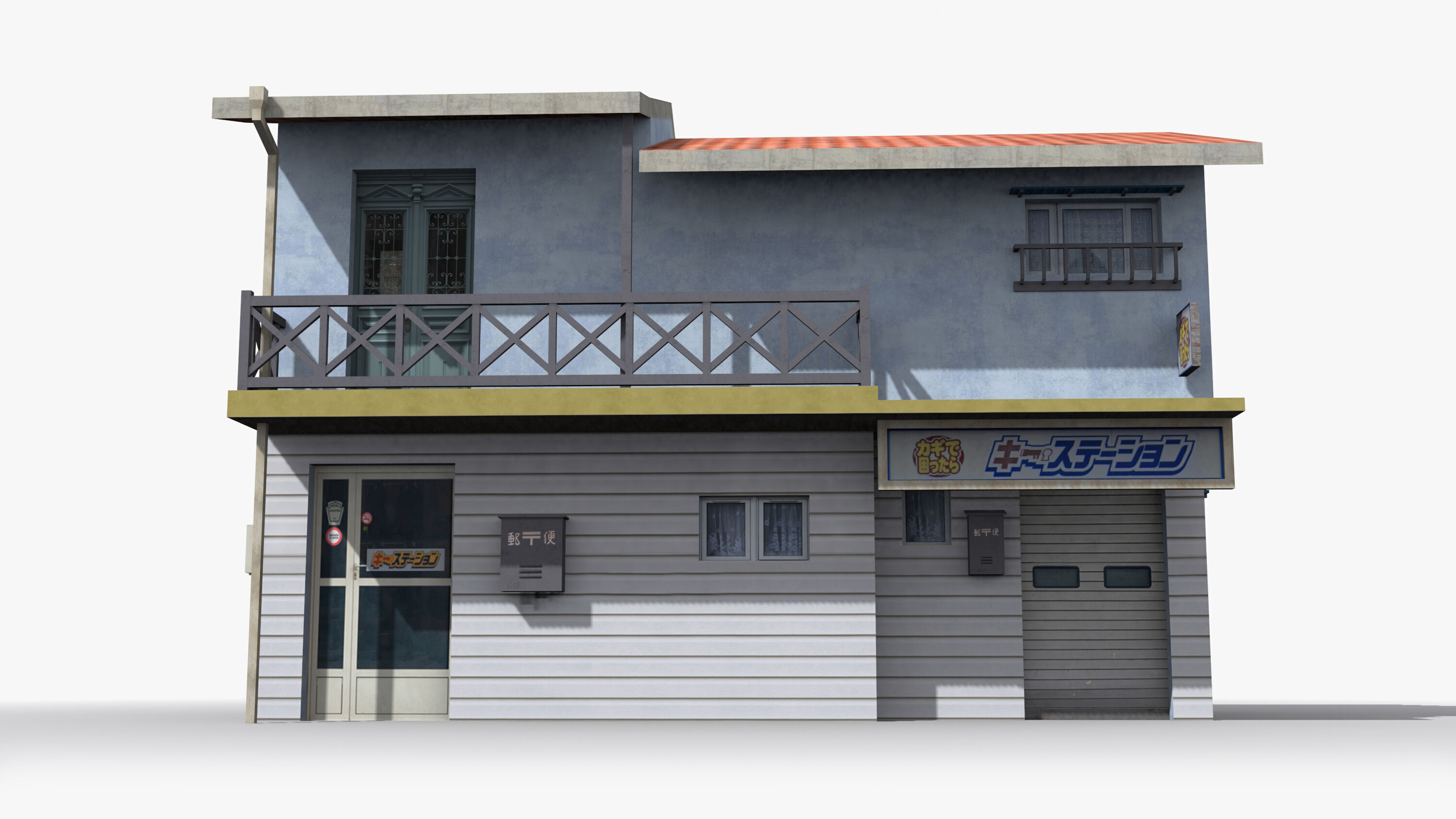 Japanese House x10 Low-poly 3D model_1