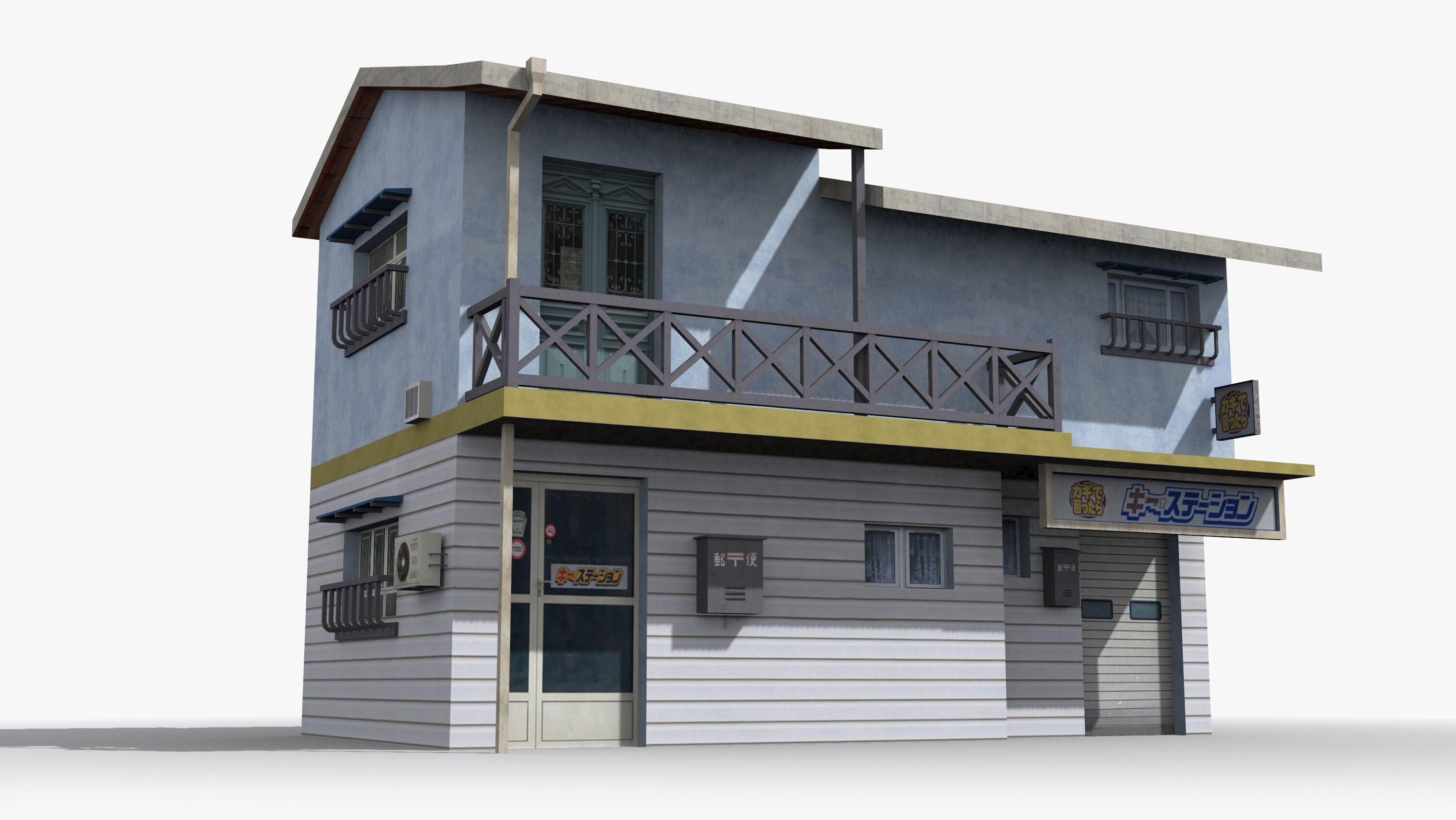 Japanese House x10 Low-poly 3D model_2