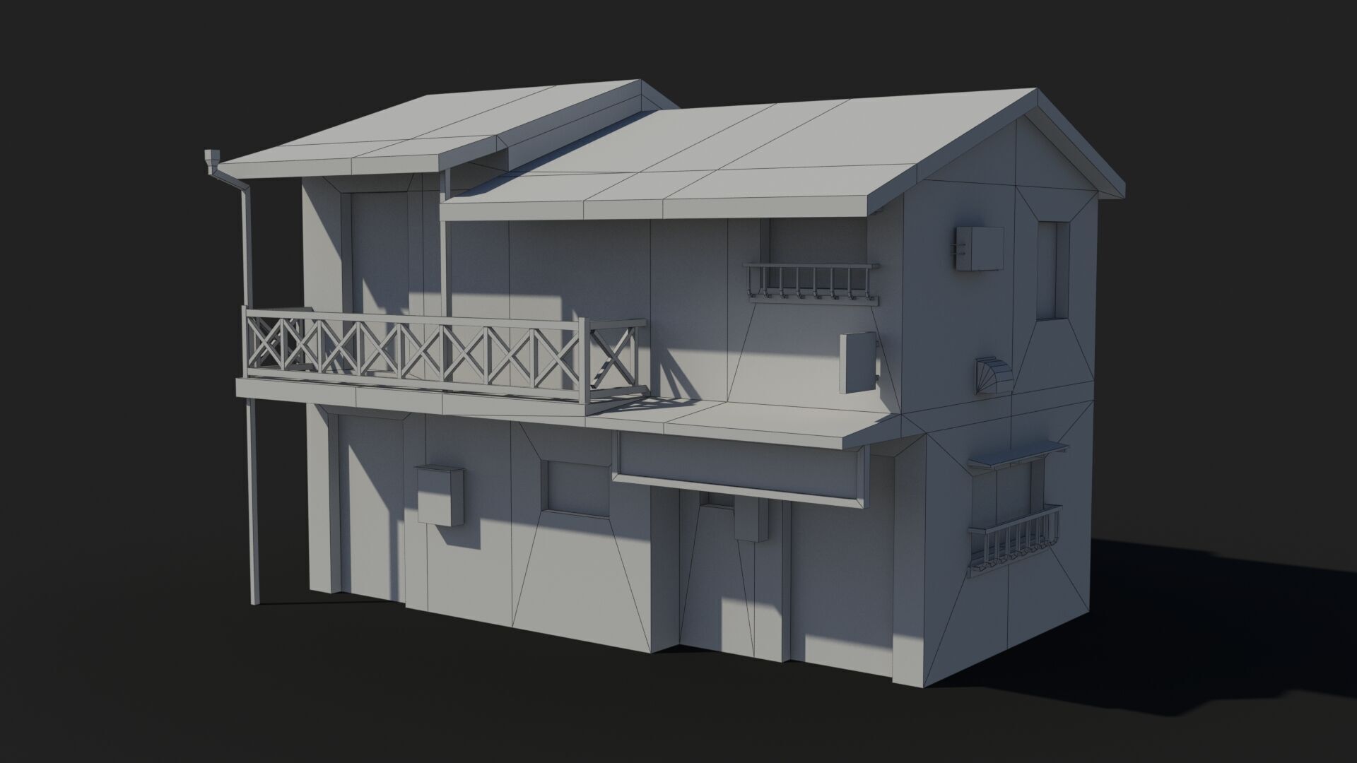 Japanese House x10 Low-poly 3D model_11