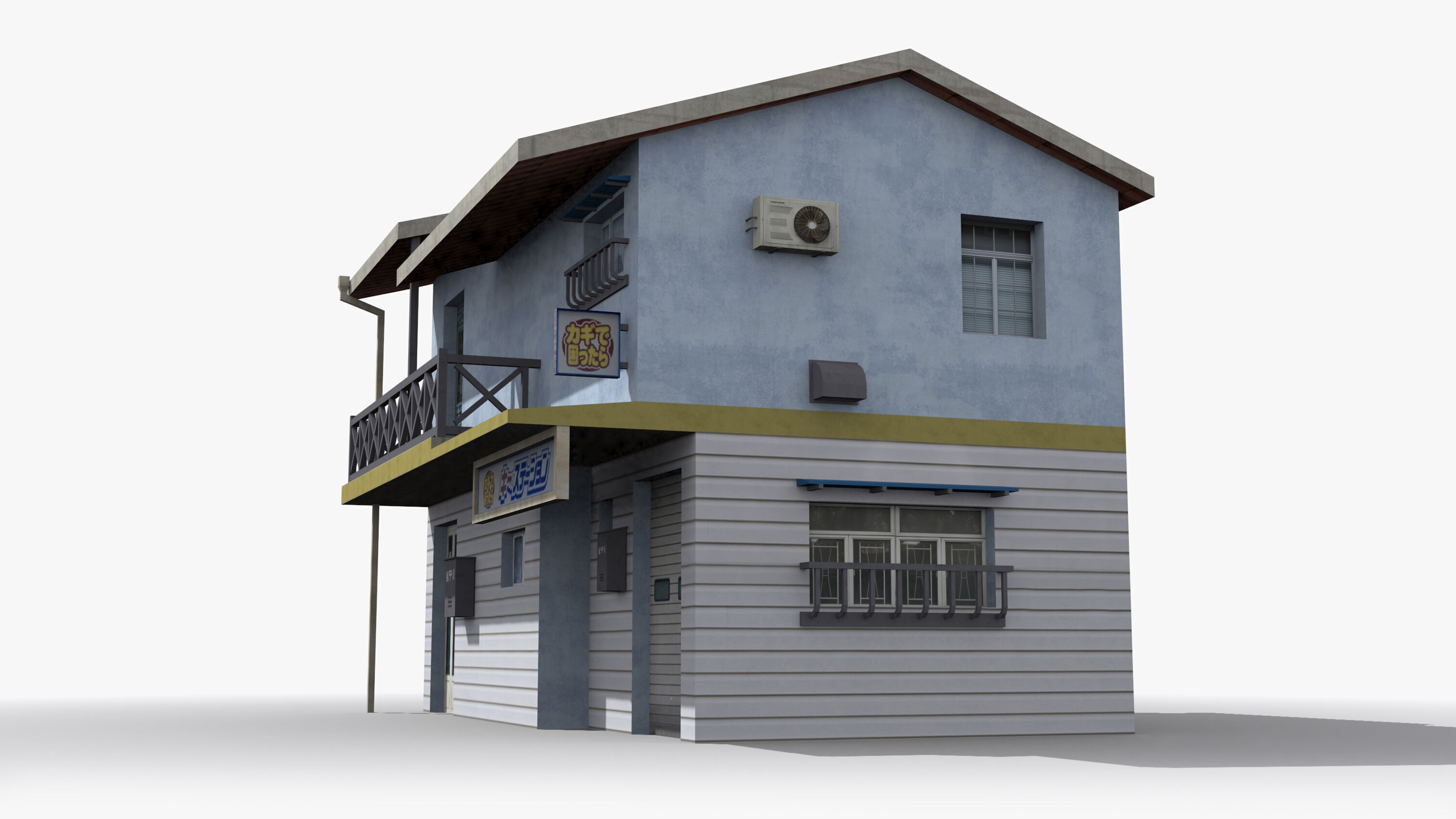 Japanese House x10 Low-poly 3D model_3
