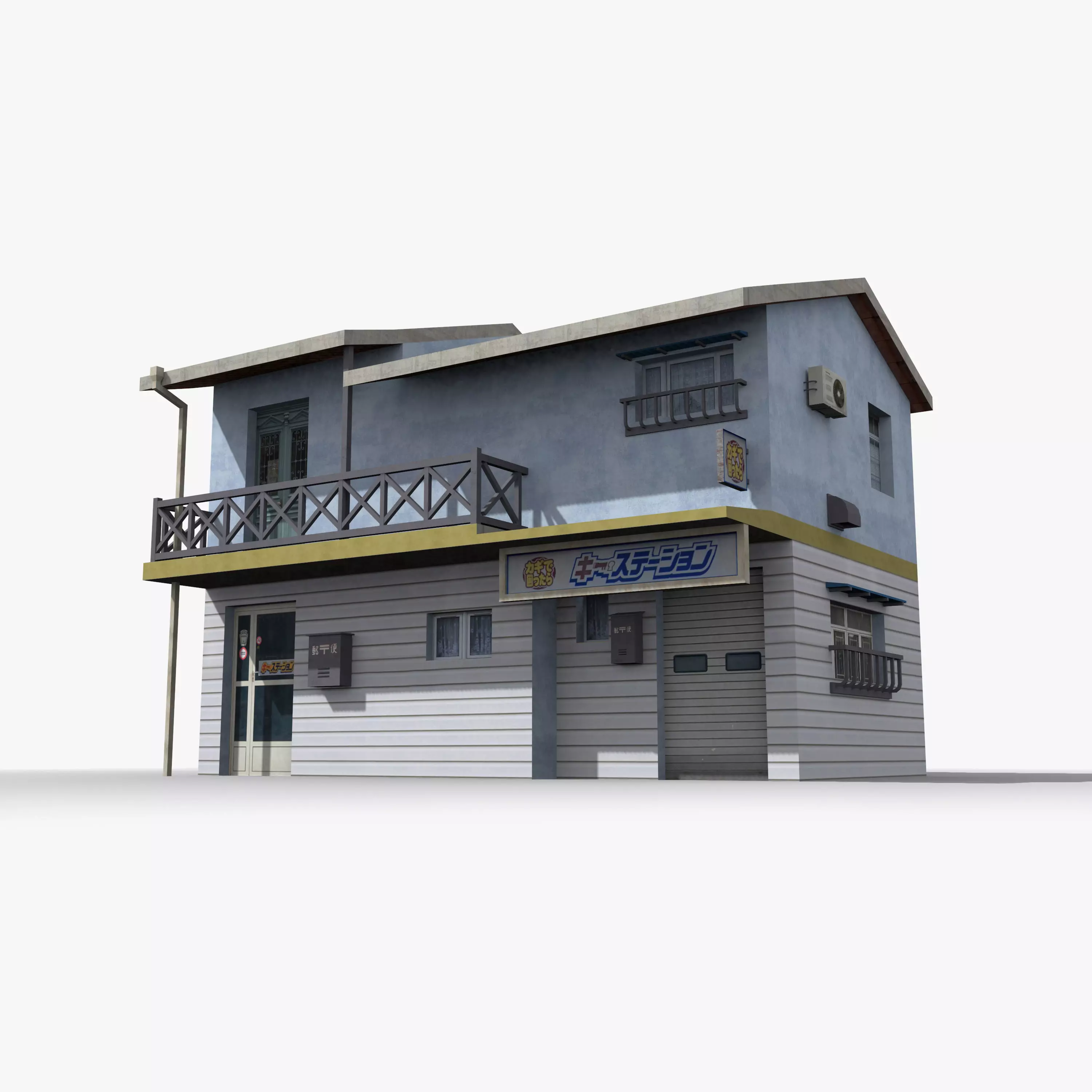 Japanese House x10 Low-poly 3D model_0