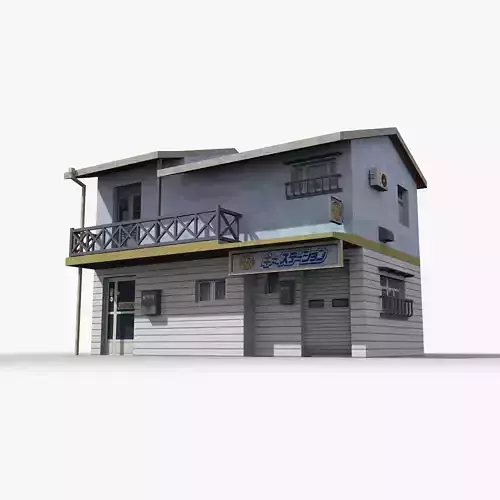 Japanese House x10 Low-poly 3D model