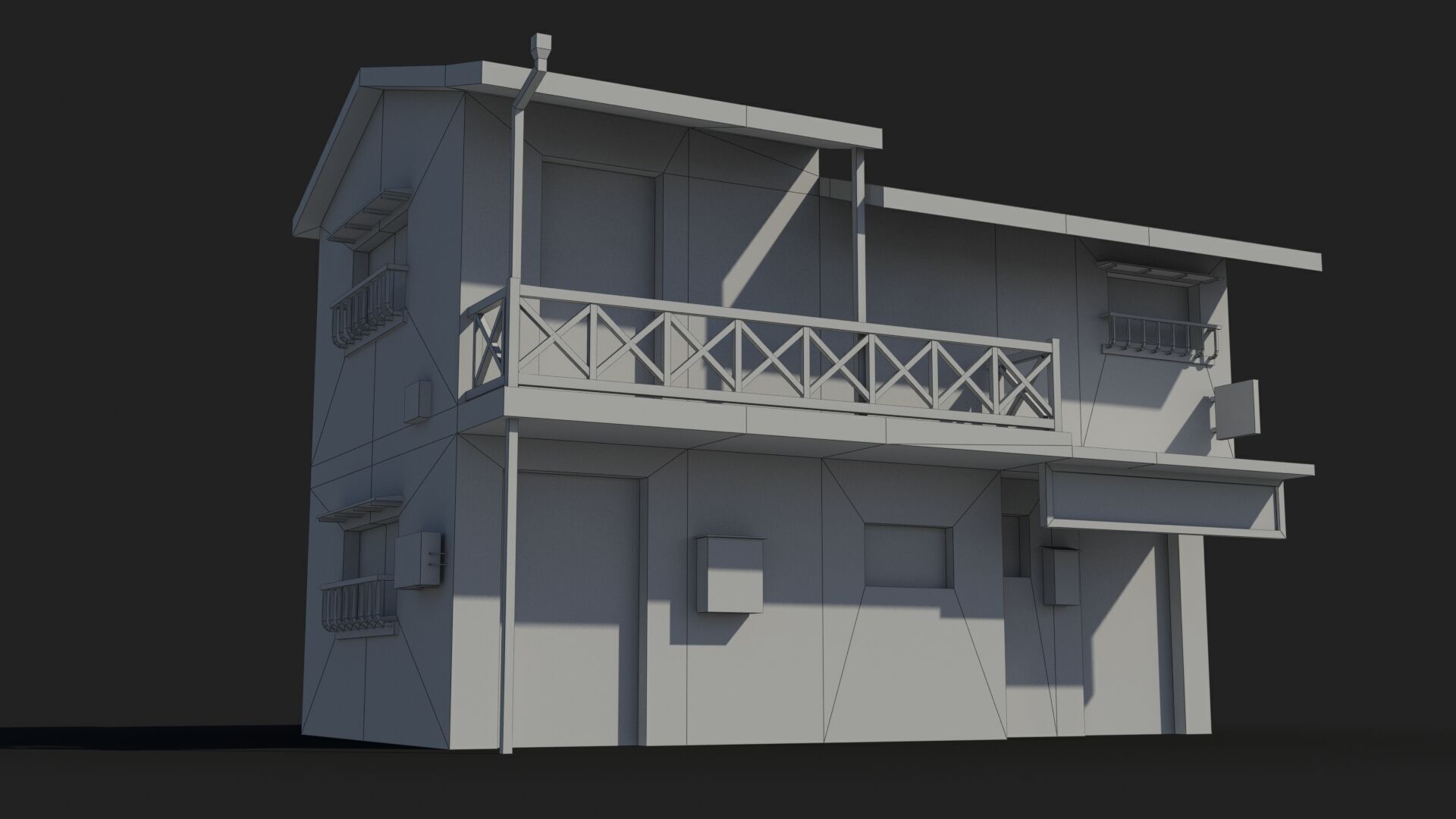 Japanese House x10 Low-poly 3D model_8
