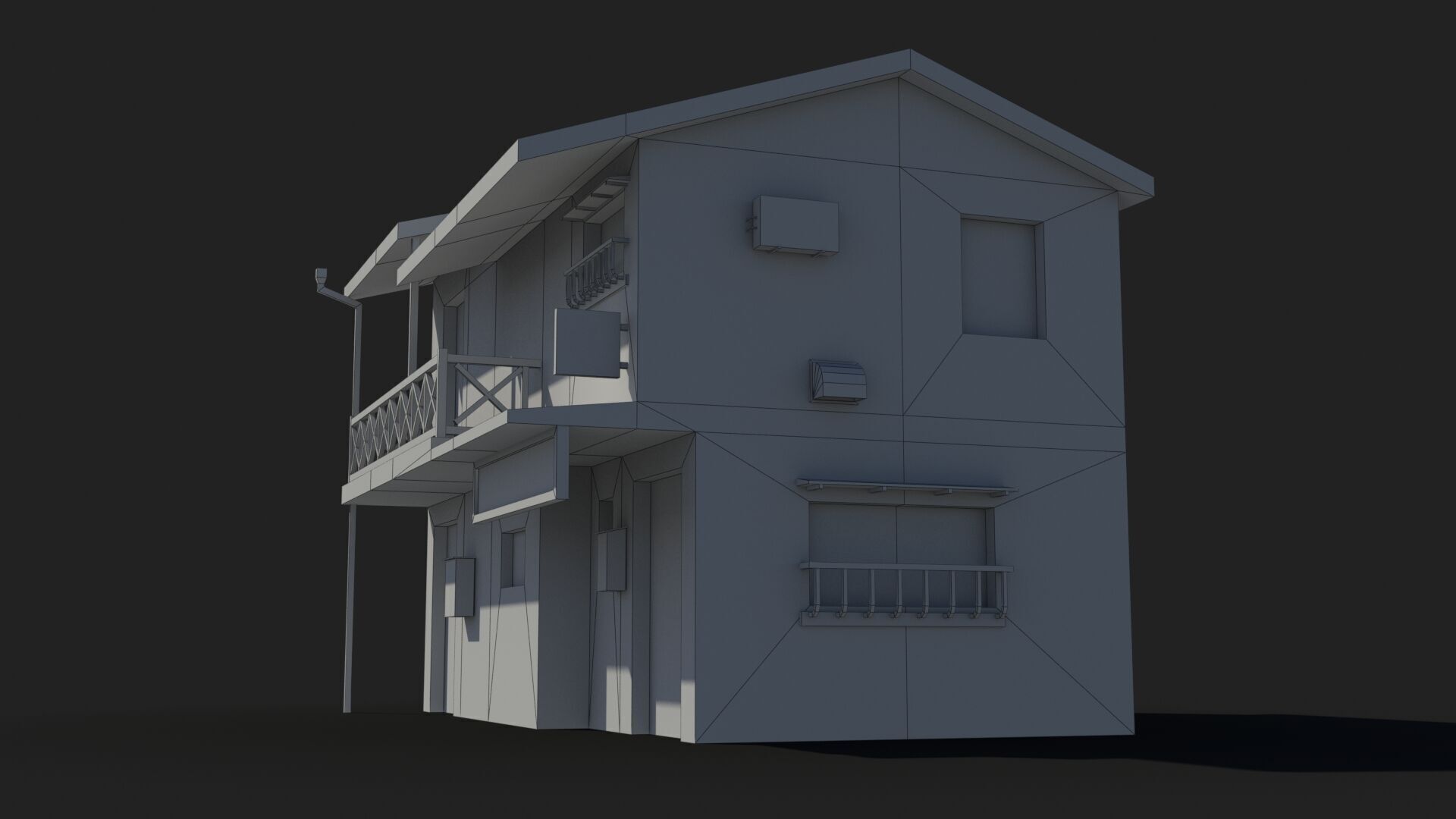 Japanese House x10 Low-poly 3D model_9
