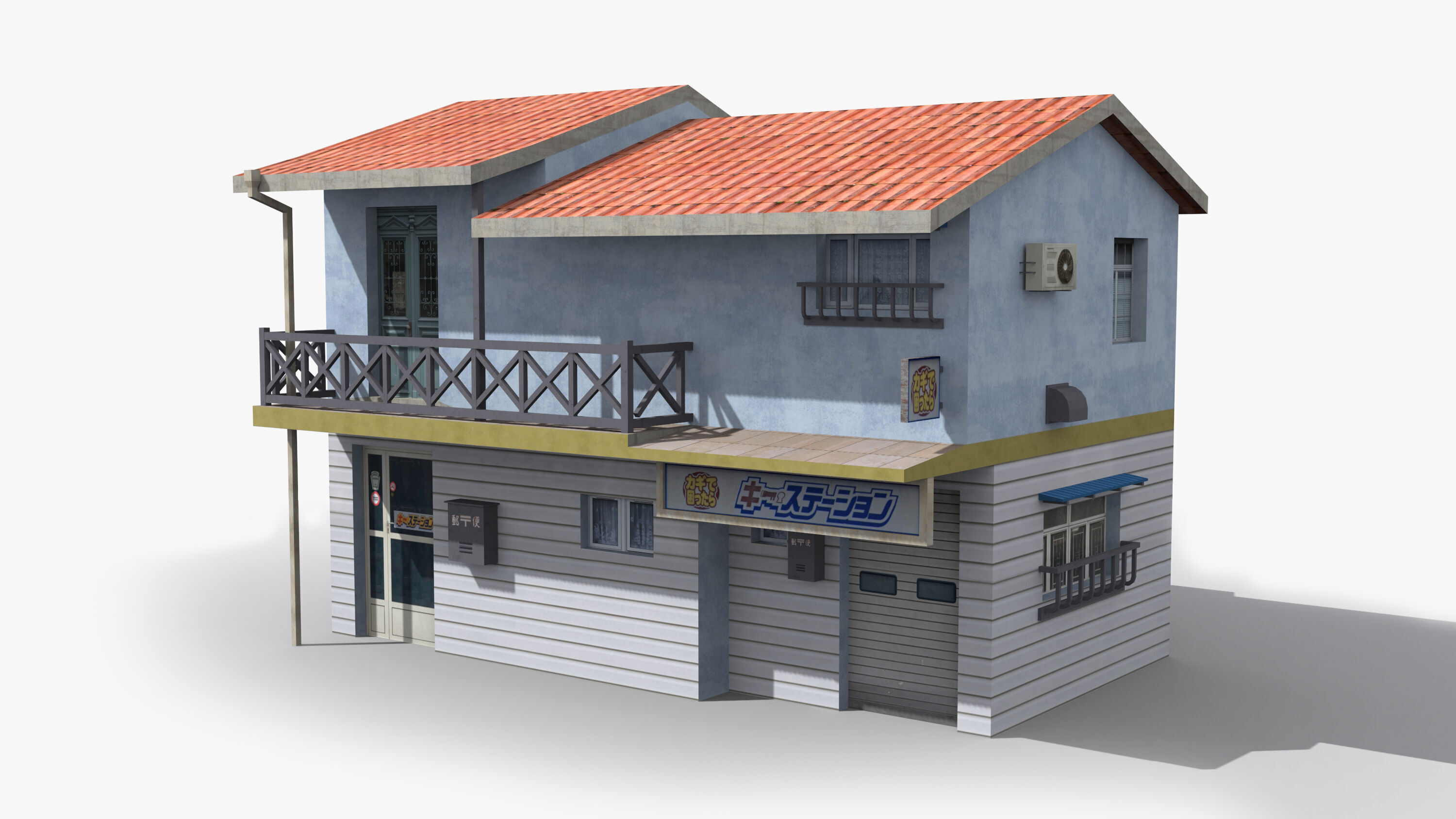 Japanese House x10 Low-poly 3D model_5