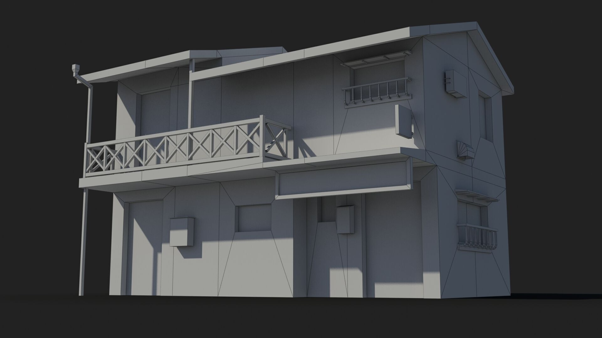 Japanese House x10 Low-poly 3D model_6