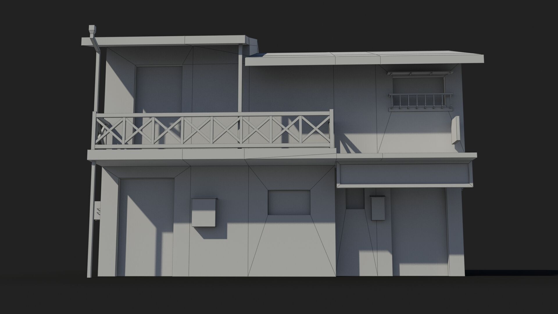 Japanese House x10 Low-poly 3D model_7