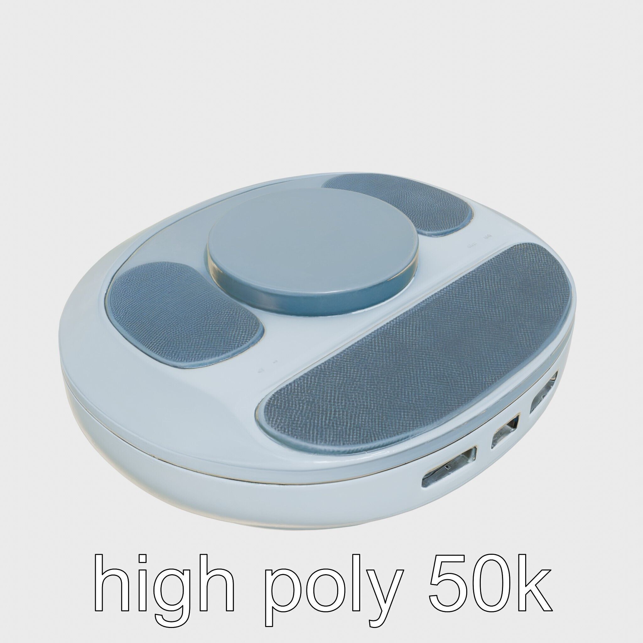 Model C Futuristic Gadget Station with USB Ports Low-poly 3D model_11