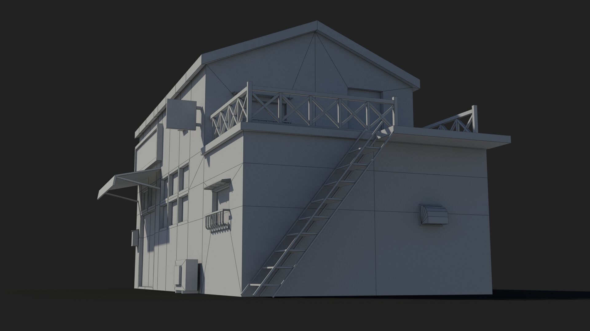 Japanese House x11 Low-poly 3D model_9