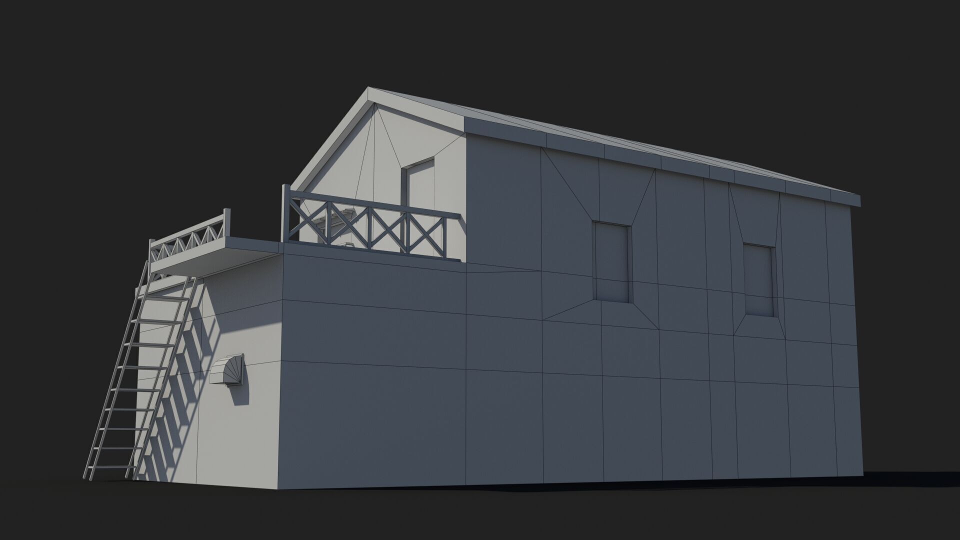 Japanese House x11 Low-poly 3D model_10