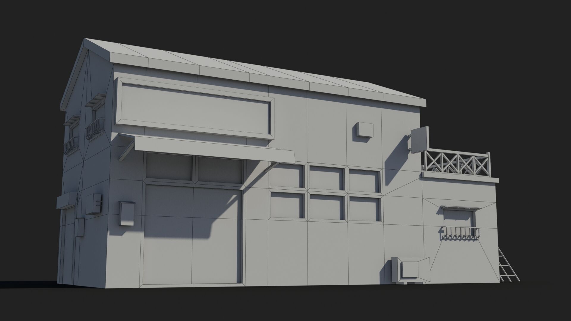 Japanese House x11 Low-poly 3D model_8