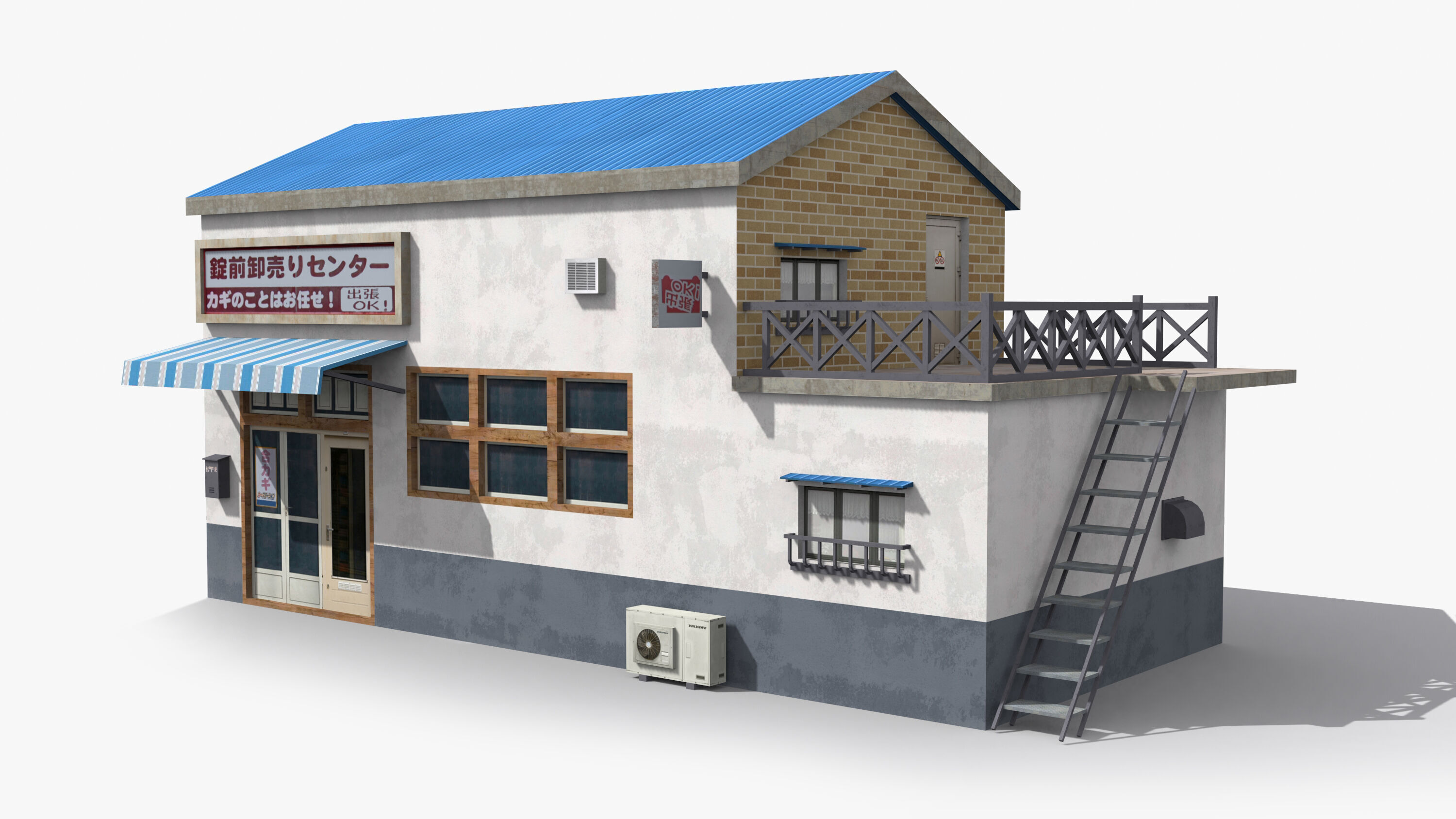 Japanese House x11 Low-poly 3D model_5