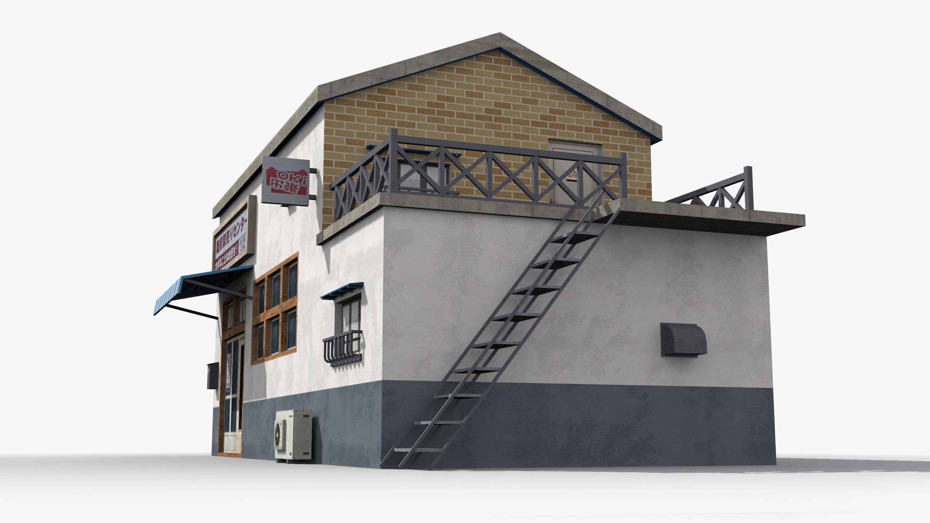 Japanese House x11 Low-poly 3D model_3