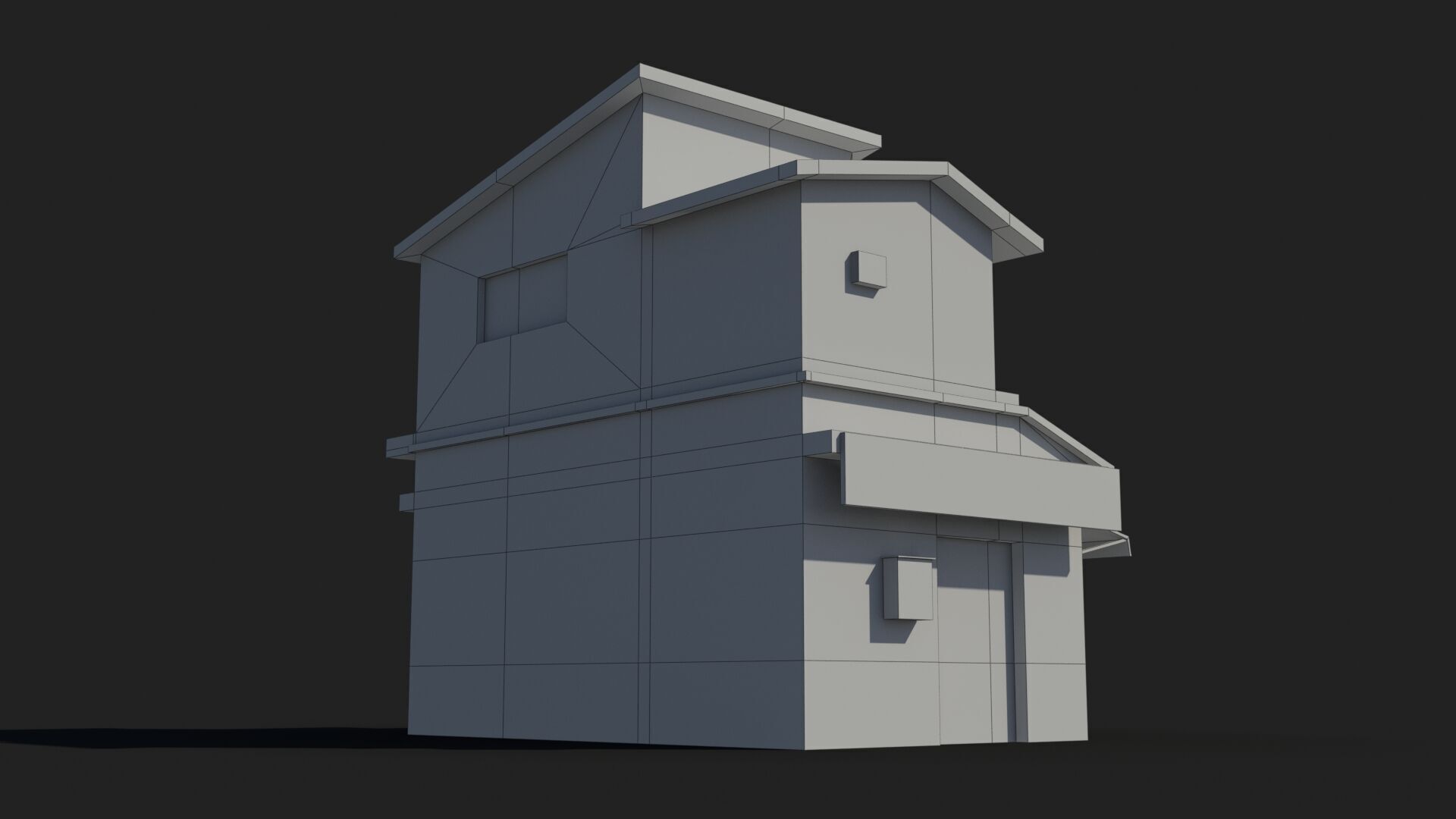 Japanese House x12 Low-poly 3D model_10