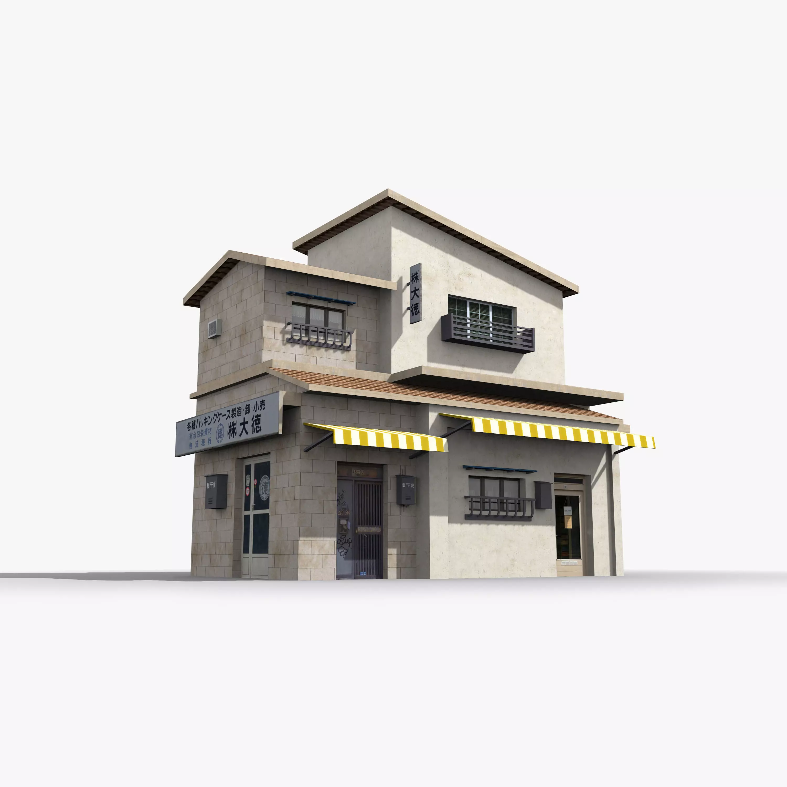 Japanese House x12 Low-poly 3D model_0