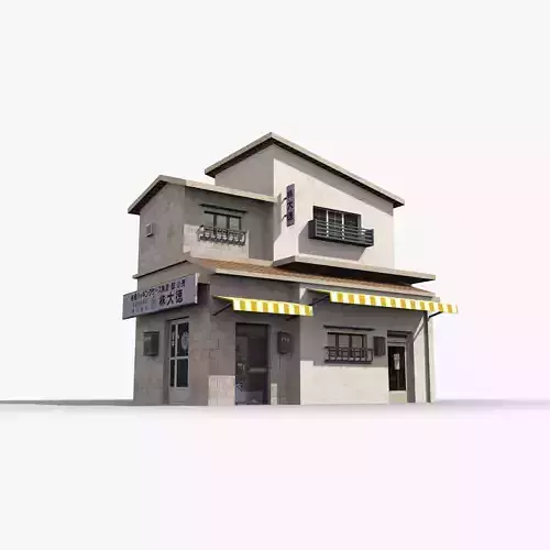 Japanese House x12 Low-poly 3D model