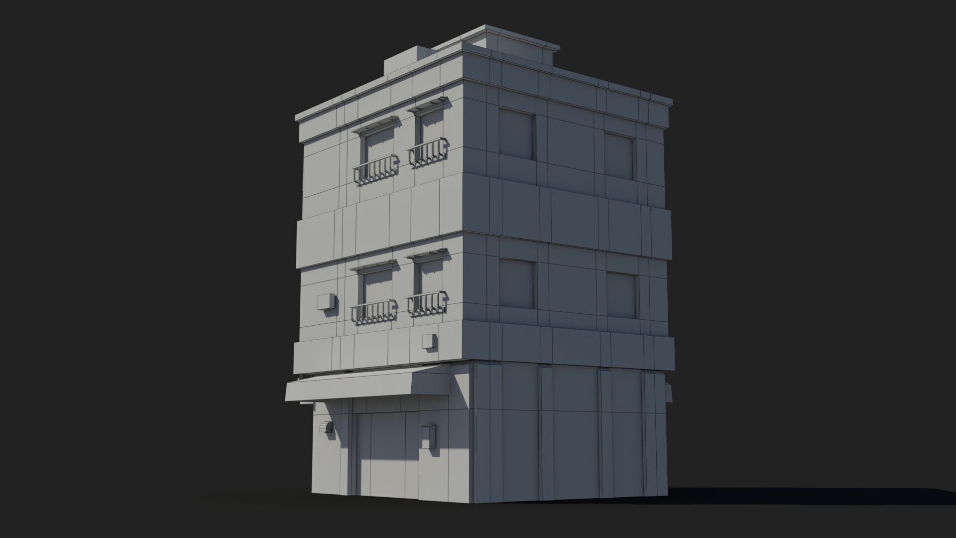 Japanese House x13 Low-poly 3D model_10