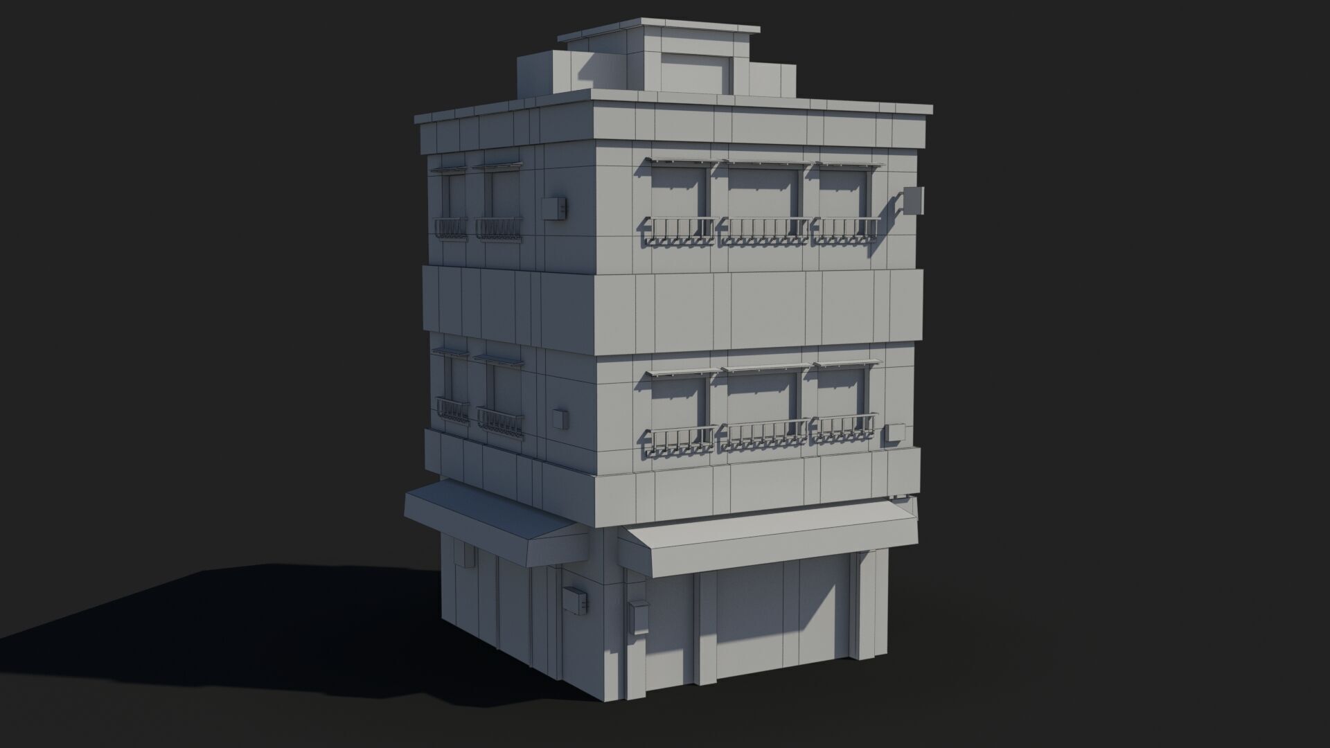 Japanese House x13 Low-poly 3D model_11