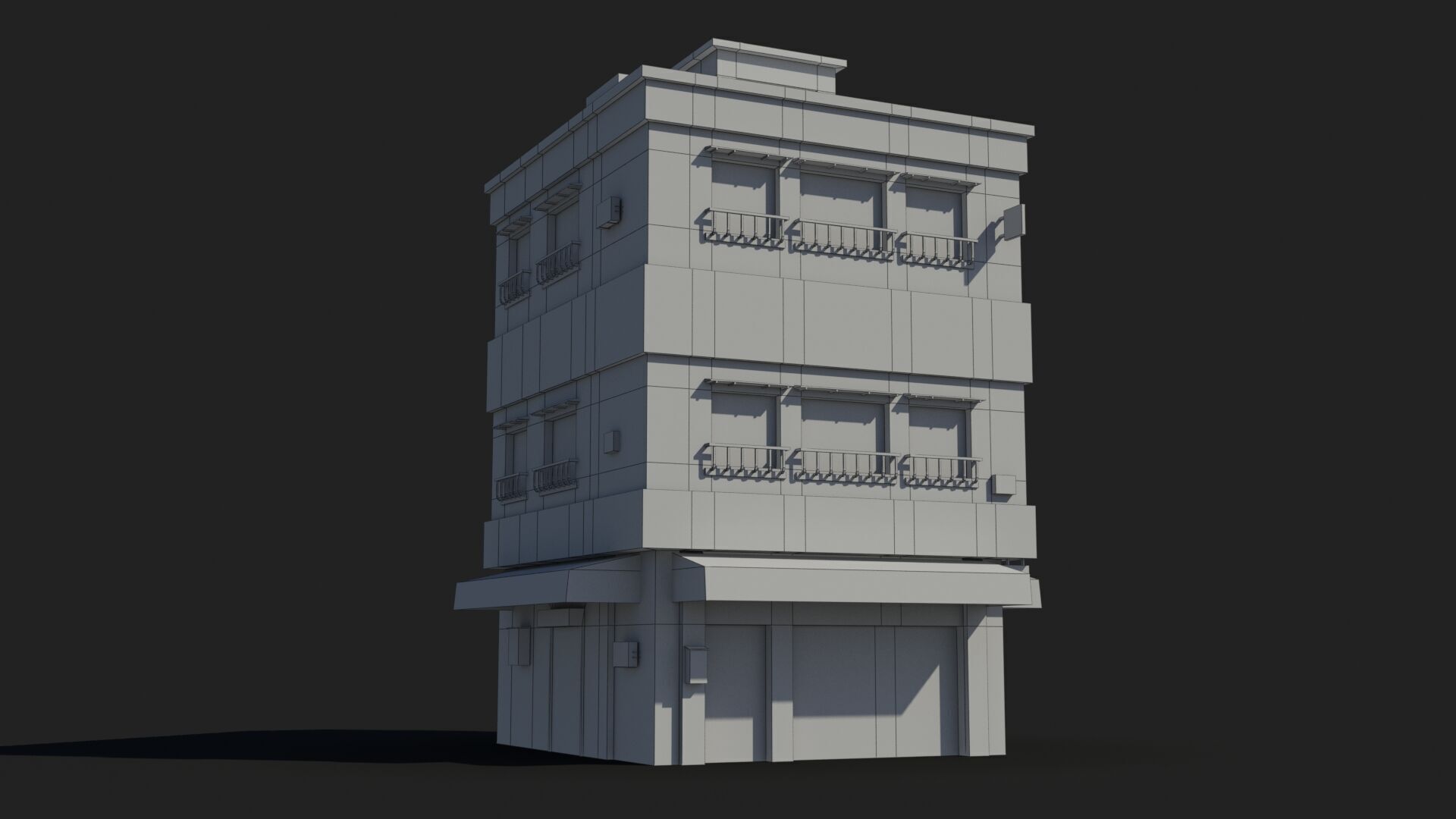 Japanese House x13 Low-poly 3D model_8