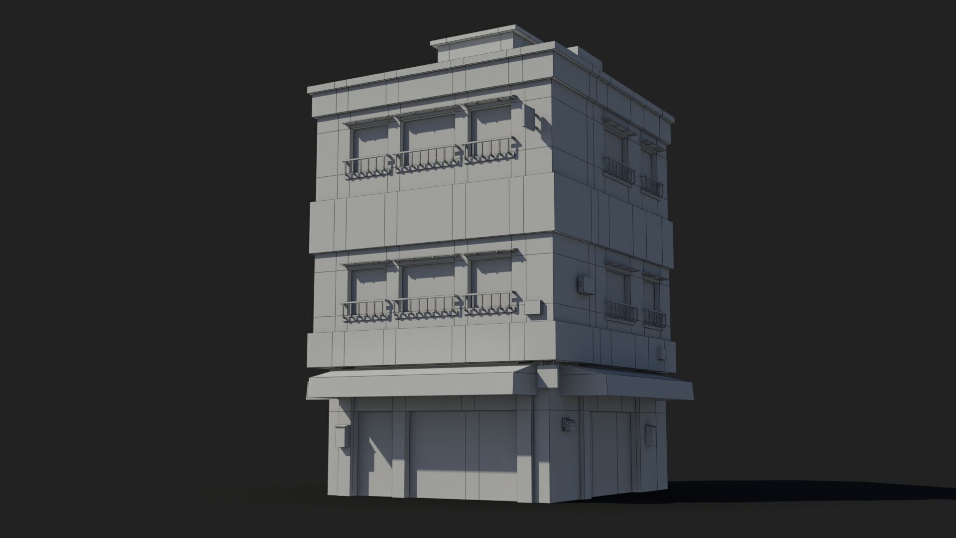 Japanese House x13 Low-poly 3D model_6