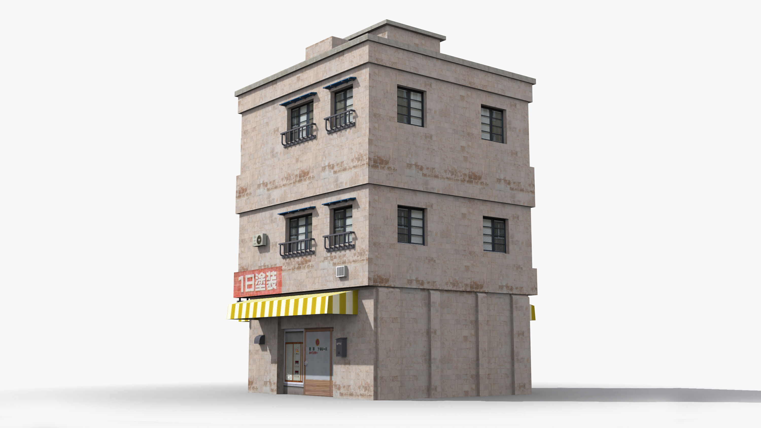 Japanese House x13 Low-poly 3D model_4