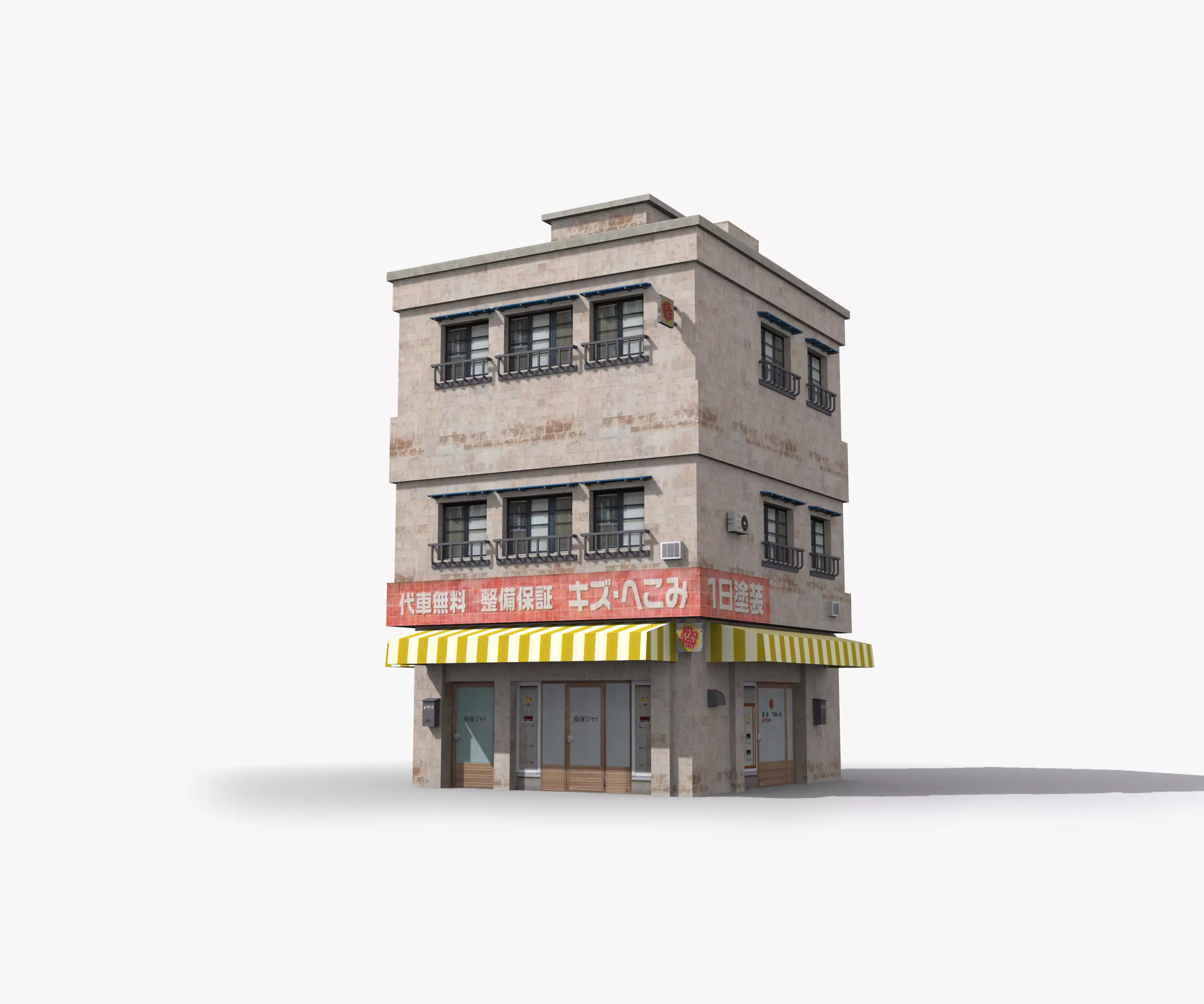 Japanese House x13 Low-poly 3D model_0