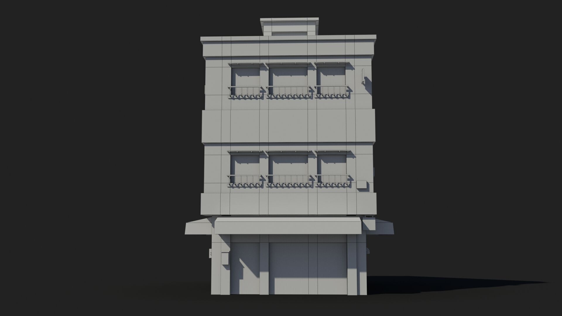 Japanese House x13 Low-poly 3D model_7