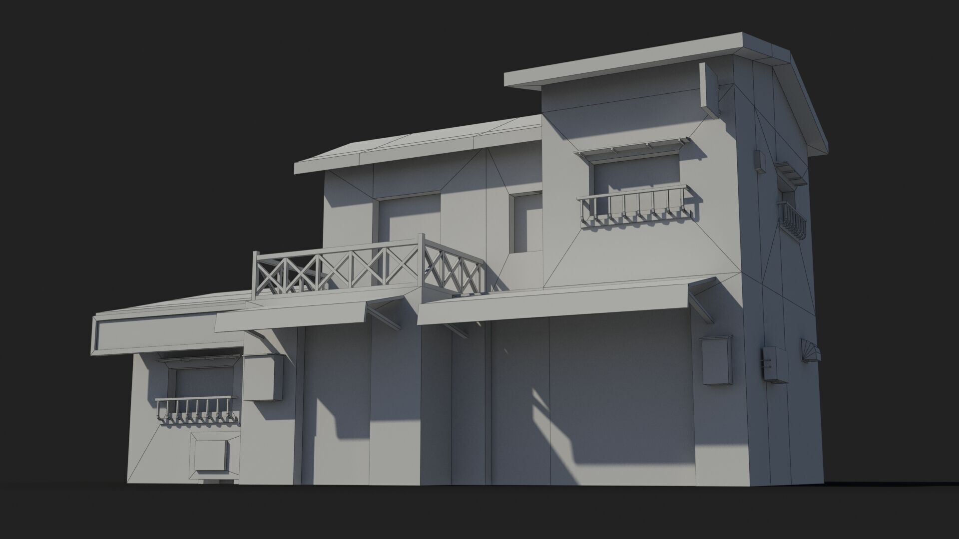 Japanese House x14 Low-poly 3D model_8