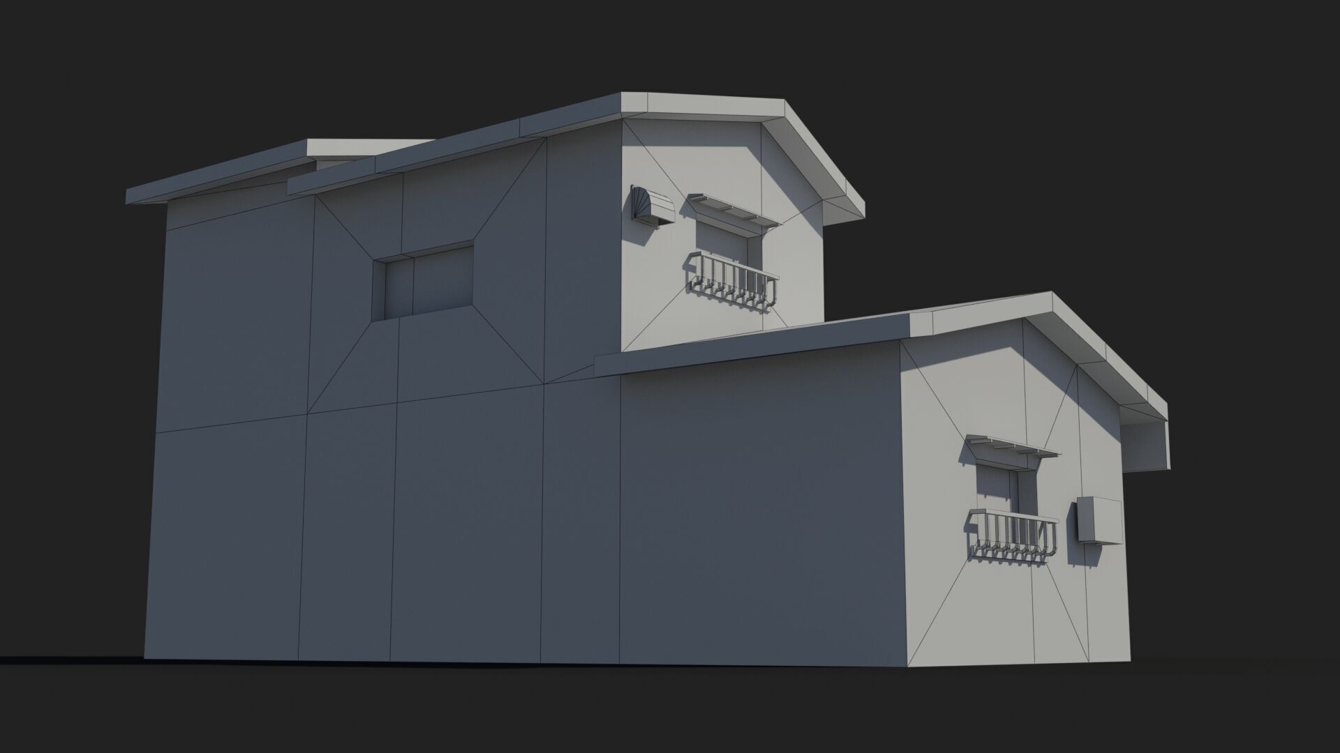 Japanese House x14 Low-poly 3D model_10