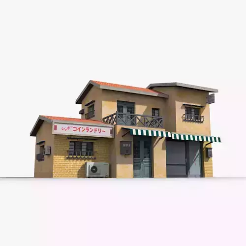 Japanese House x14 Low-poly 3D model