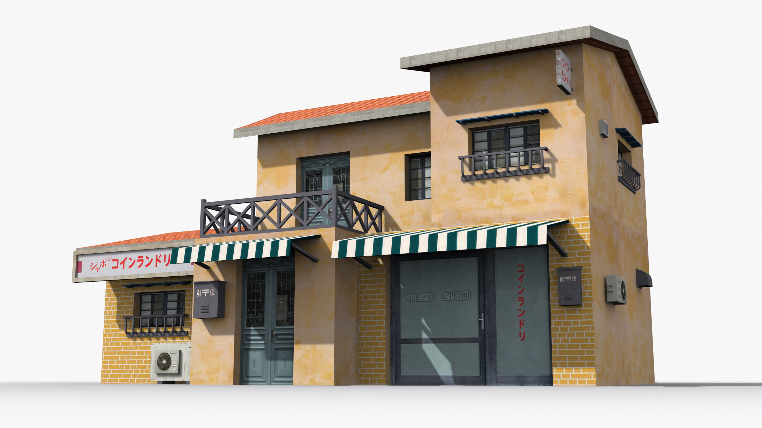 Japanese House x14 Low-poly 3D model_2